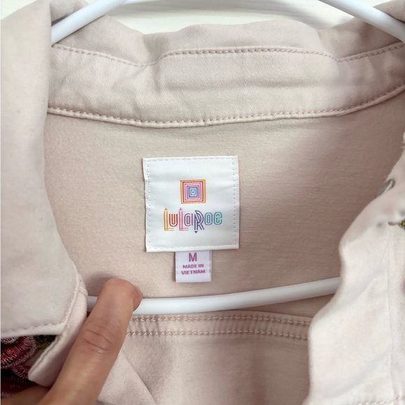 Lularoe Light Pink Rose Harvey Jacket Jean Jacket (M) - Picture 7 of 8